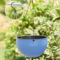 European Style Honeycomb Pattern Imitation Rattan Hanging Hanging Plastic Flower Pot Hanging Pot Indoor Hanging Basket 2