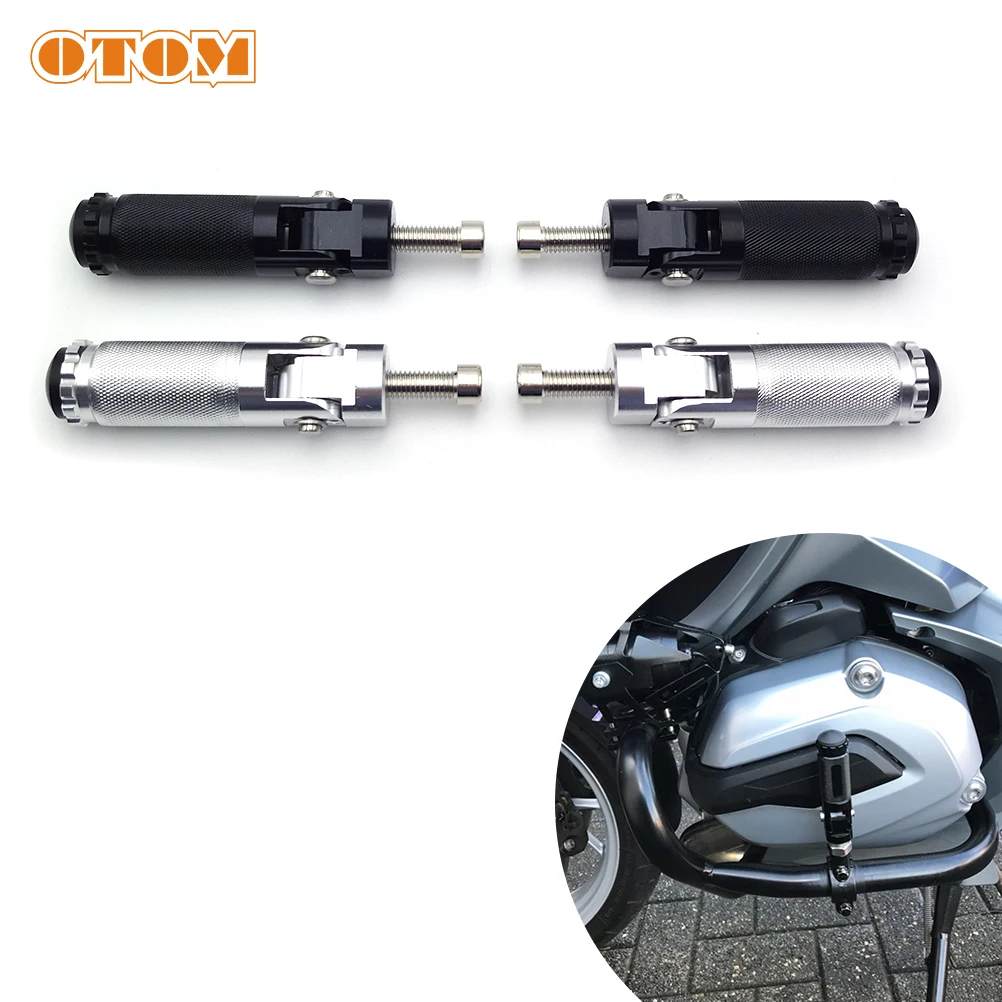 

OTOM 1 Pair Motorcycle Rearset Footrests Foot Rests Pegs CNC Aluminum Folding Rear Pedals Set Universal Modified Accessories