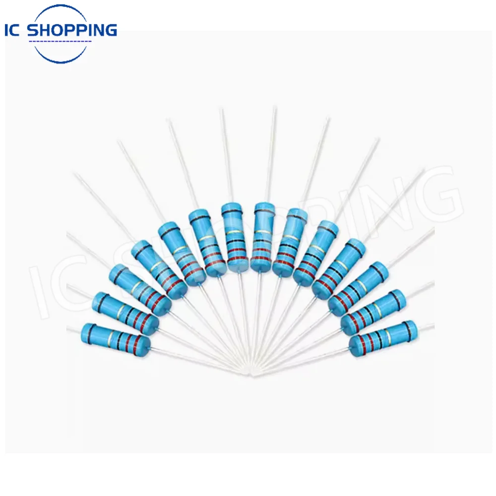 Metal Film Resistor 2W 1% five-color ring power resistor 0.1~1M 2 4.7 10R 47 100 220 360 470 1K 2.2K 10K 22K 4.7K 100K Ohm 20PCS