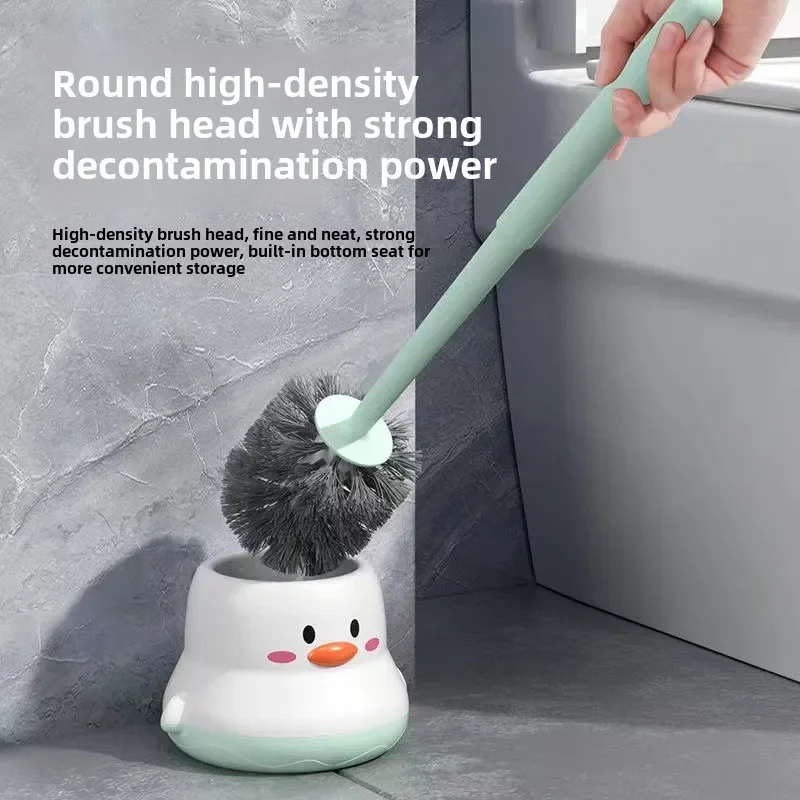 2pcs,Soft Toilet Brush Bathroom Storage Organizer Holder Bathroom Accessories Wall Mounted Plastic Toilet Brush Cleaning