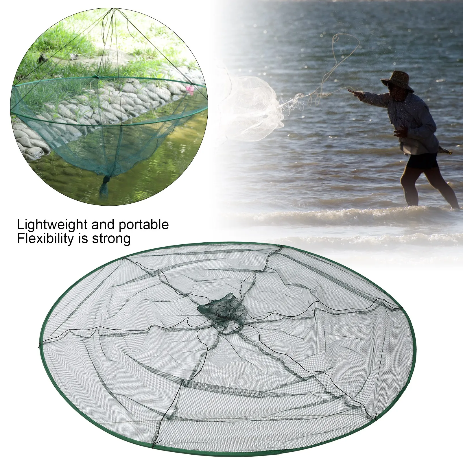 Circular-Foldable-Fishing-Net-Portable-Prawn-Baits-Crab-Shrimp-Net-Drop ...