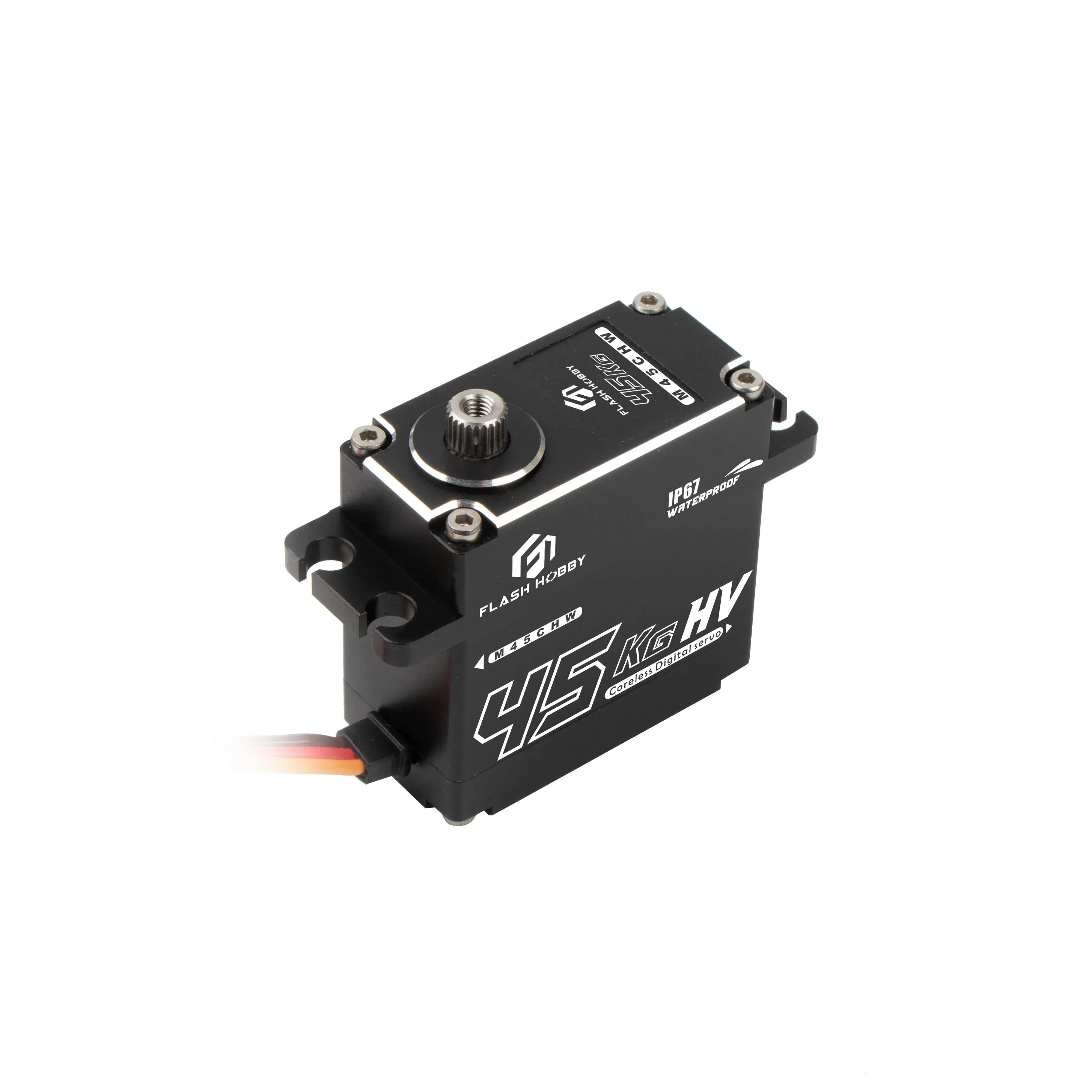 Flashhobby M45CHW 45kg Digital IP67 Waterproof Standard 180 Degree Servo for Drone UAV RC Car Robot Arm Boat Helicopter Airplane thumbnail 5
