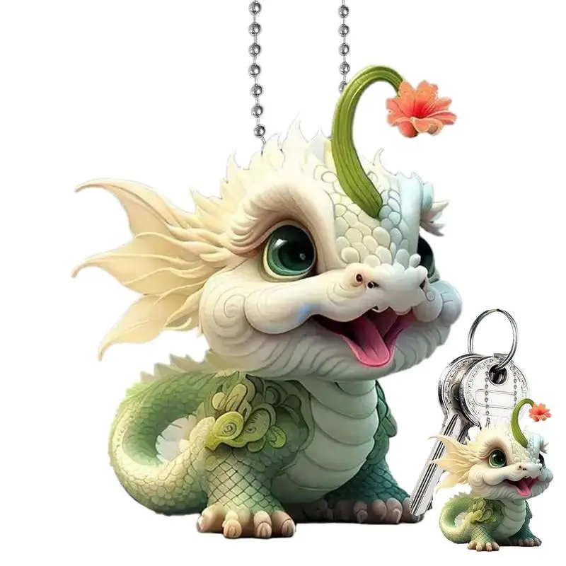 

Acrylic Dragon Ornament Cartoon 2D Pendant for Christmas Tree Christmas Tree Dragon Indoor Home Decor for Holidays Weddings