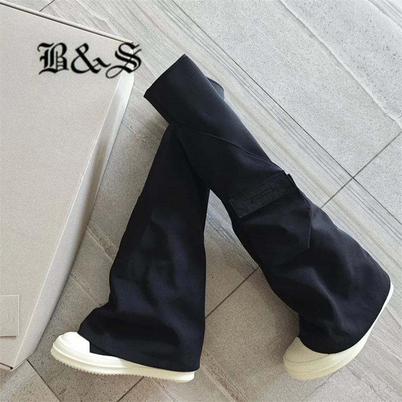 

Black& Street Vice Line SLIM Fit Over Knee Sock Canvas Boots TPU Fragrance Sole Sneaker Runner Botas