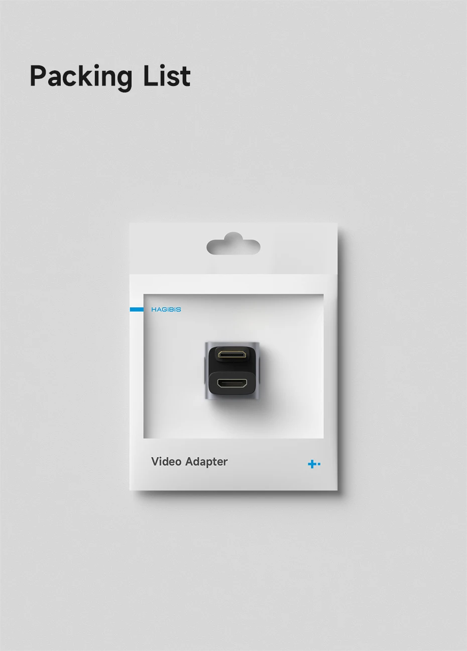 Hagibis HDMI 2.1 90° Right Angle Male to Female Adapter