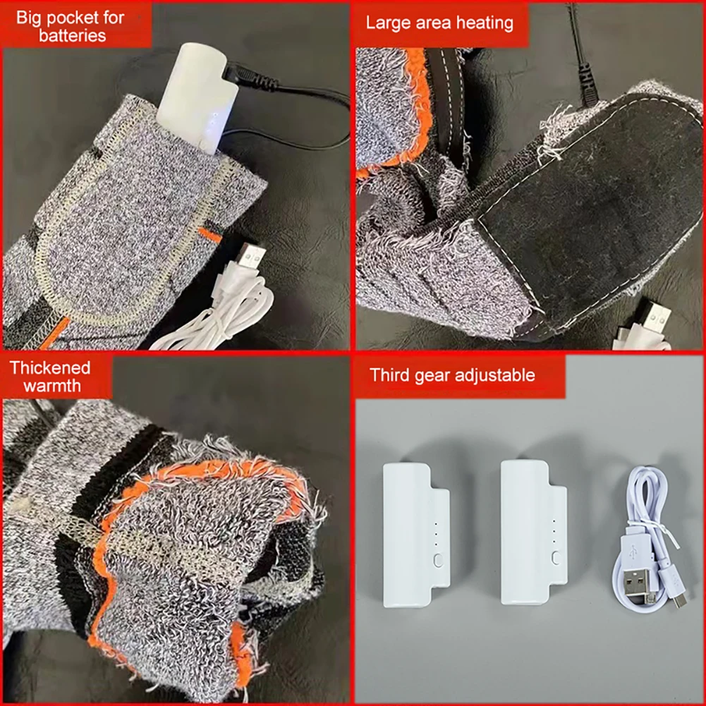 Șosete încălzite pentru bărbați, șosete termice de iarnă, încălzitoare pentru picioare, reîncărcabile, sport în aer liber, schi, șosete de încălzire calde, schi pentru snowmobil_voghion.com