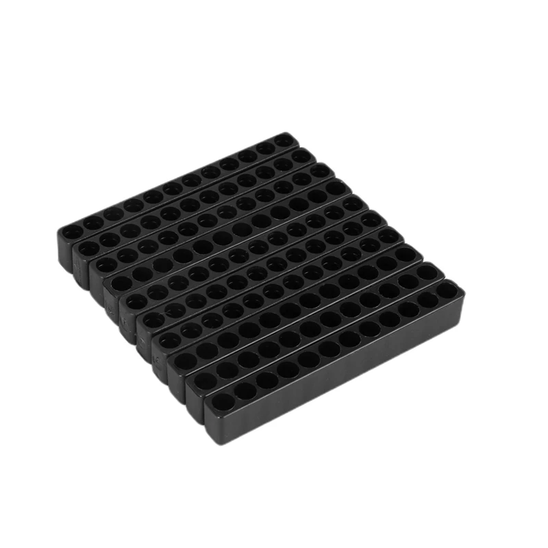 

50Pcs 12-Hole Screwdriver Bit Holder Box Block Black For Six Angle 6.35Mm Handle