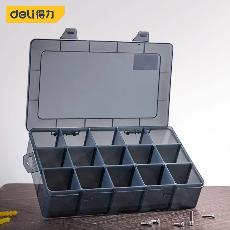 1 PCS Plastic Storage Boxes Slots Adjustable Packaging Transparent Tool Case Screw Craft Jewelry Accessories Organizer Box roller cabinet