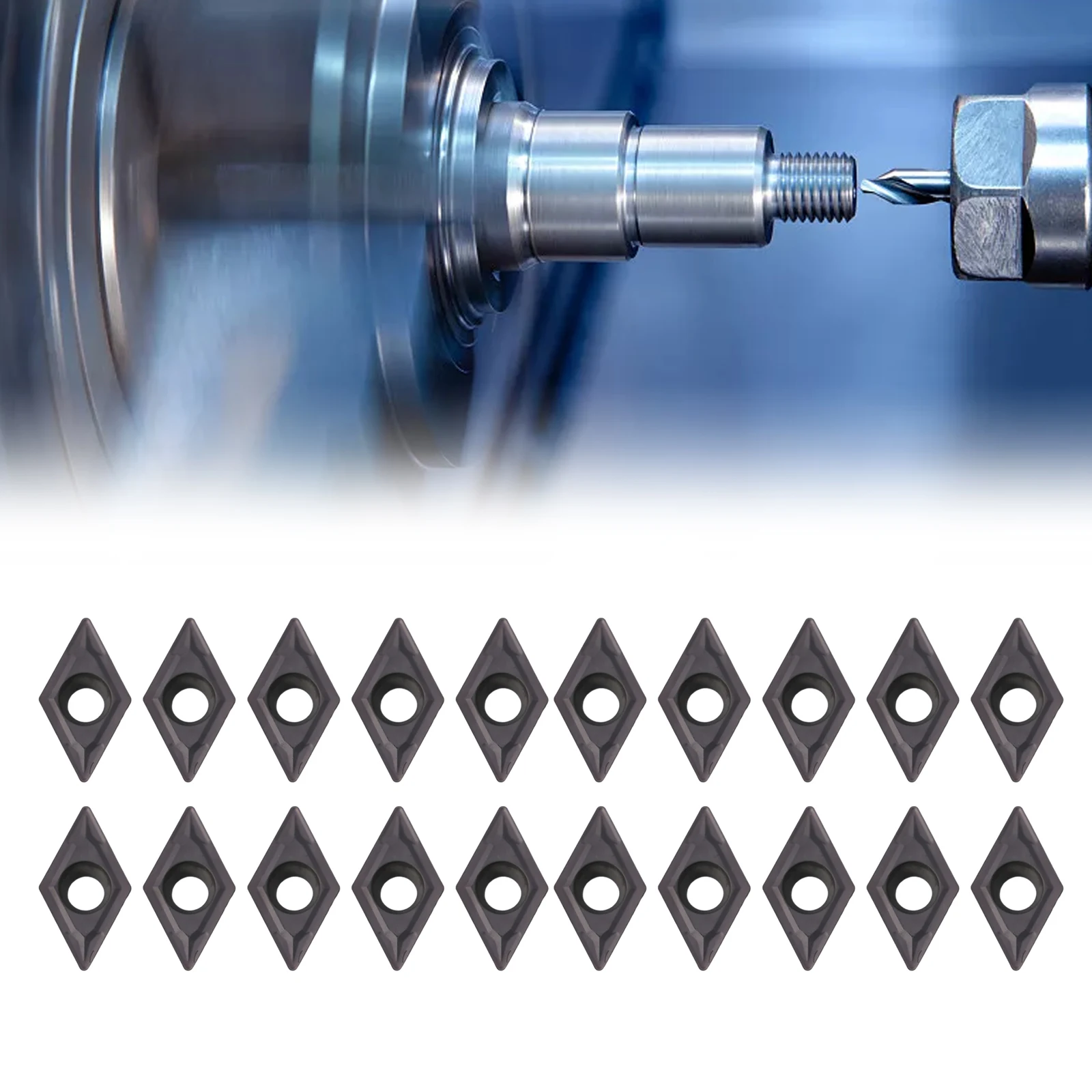 

20Pcs DCMT070204 VP15TF Carbide Inserts For Lathe Turning Tool Holder Boring Bar For SDJCR/SDNCN/SDQCR Series Lathe Tool