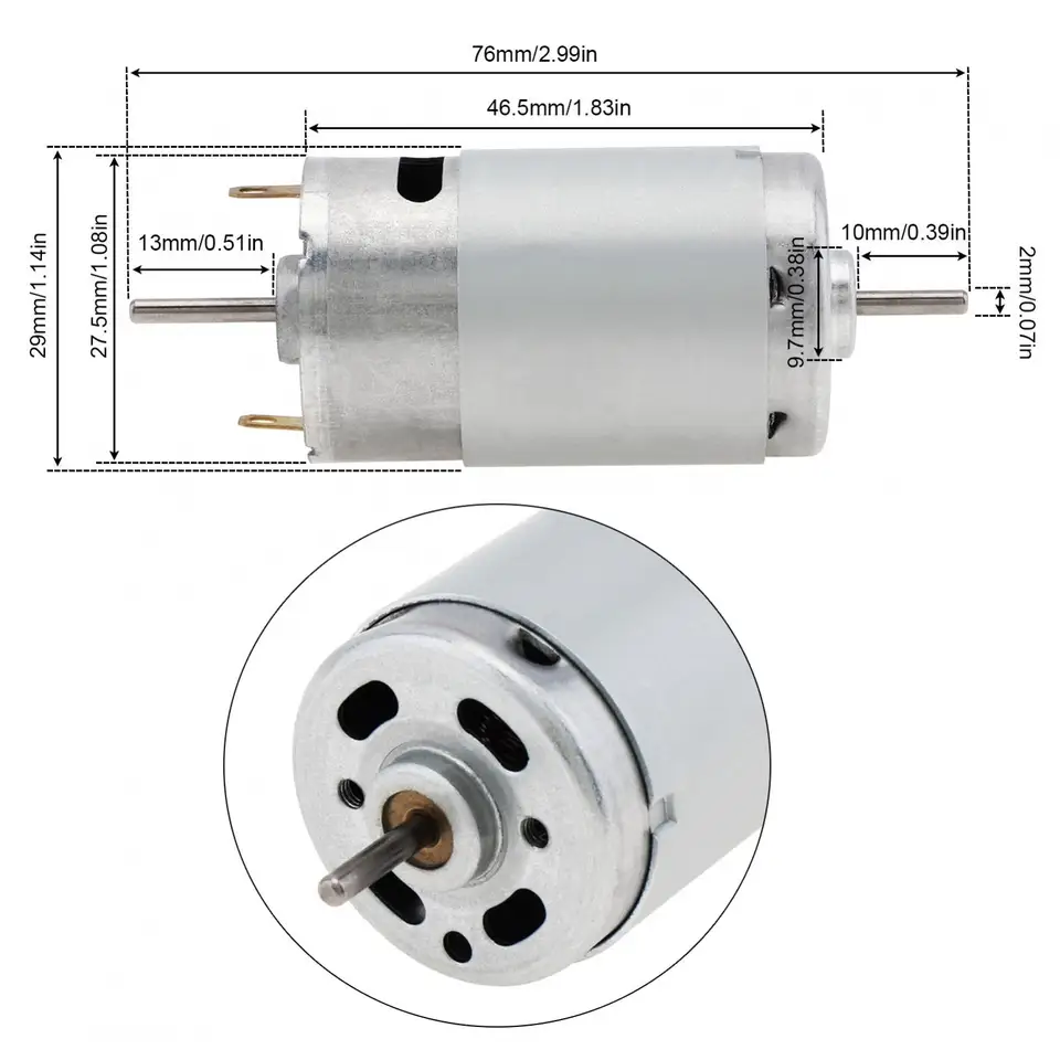 ChgImposs RS550 18 V 23000 RPM Motor CC de alta velocidad con caja de engranajes de