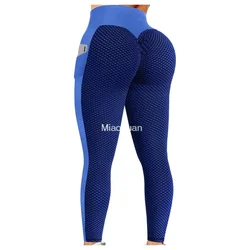 Anti Cellulite Pocket Leggings Women Push Up Honeycomb Butt Lift Booty Tights Sexy Workout Fitness Yoga High Waist Ruched Pants