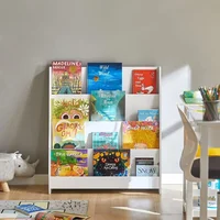 White 4-Tier Children Kids Bookcase, Book Shelf, Storage Display Rack Organizer Holder for Bedroom, Study Living Room, KMB32-W 1