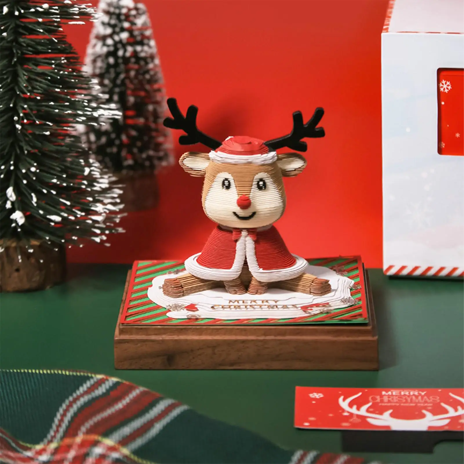 3D Calendar Deer Design Daily Planner Christmas Themed Tear Away Desk Calendar 2026 for Kids Women Men Teacher School Classroom
