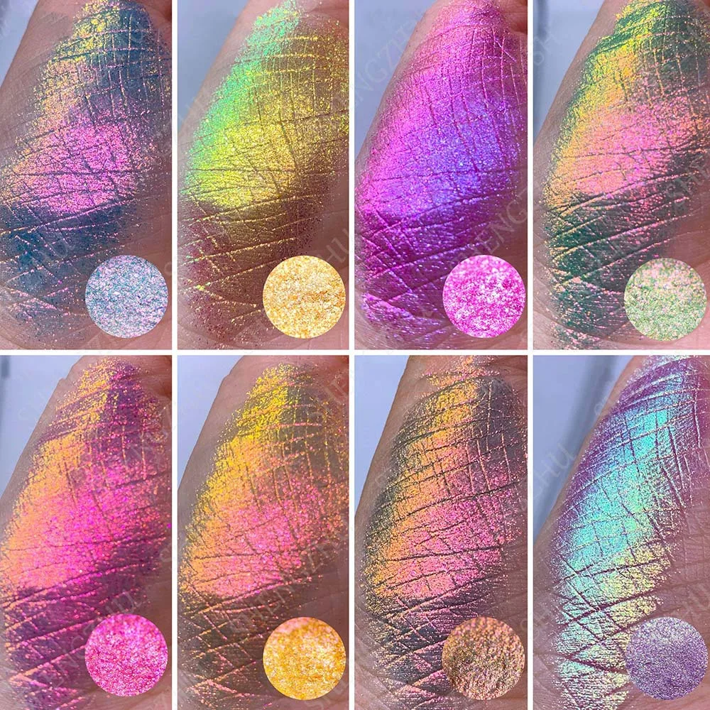 Chameleon Aurora Chrome Nail Powder 6-Color Mica Pigment Suit For Eyeshadow Nail Gel Makeup Party Festival Powder 6Jar/Set nail powder nail pigment mica powder nail powder set color shift pigment powder reflective powder