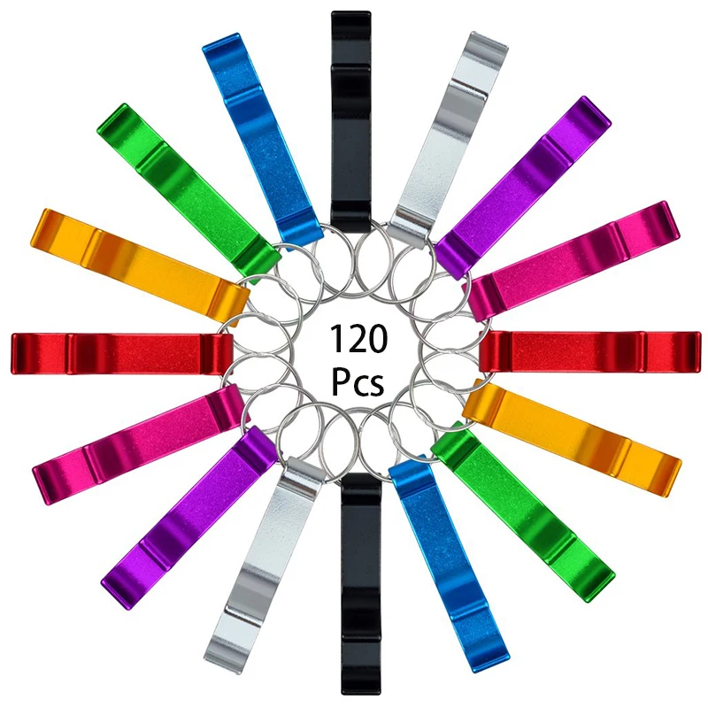 120PcsPortableBeerBottleOpenerKeychainPocketAluminumBeerCan