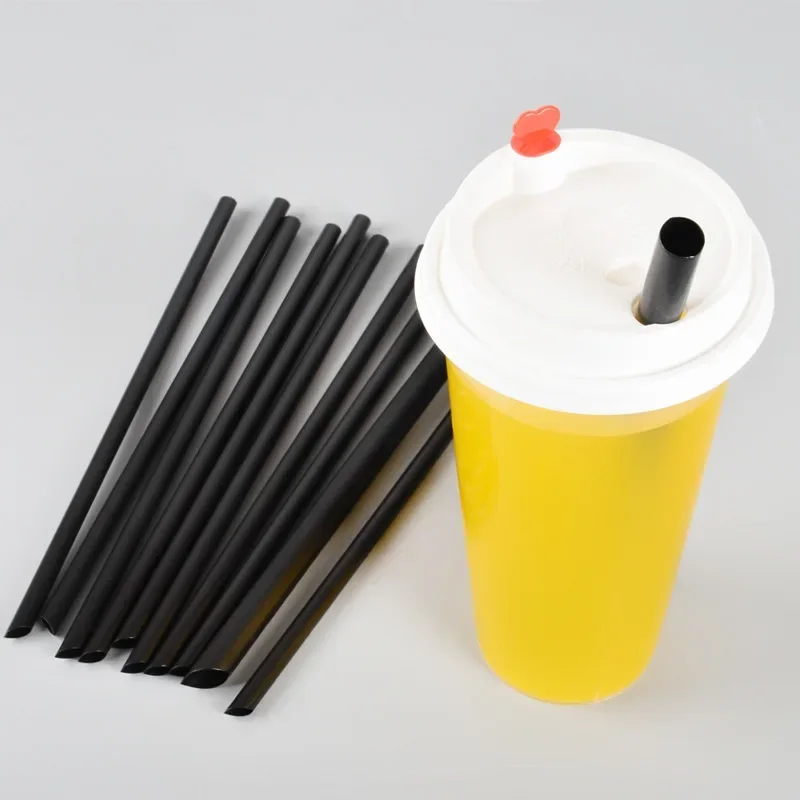 100pcs Big Milkshake Straws Bubble Boba Milk Tea Plastic Thick Straws Smoothie Cold Drinking Drinkware Bar Accessories Disposable Plastic Straws