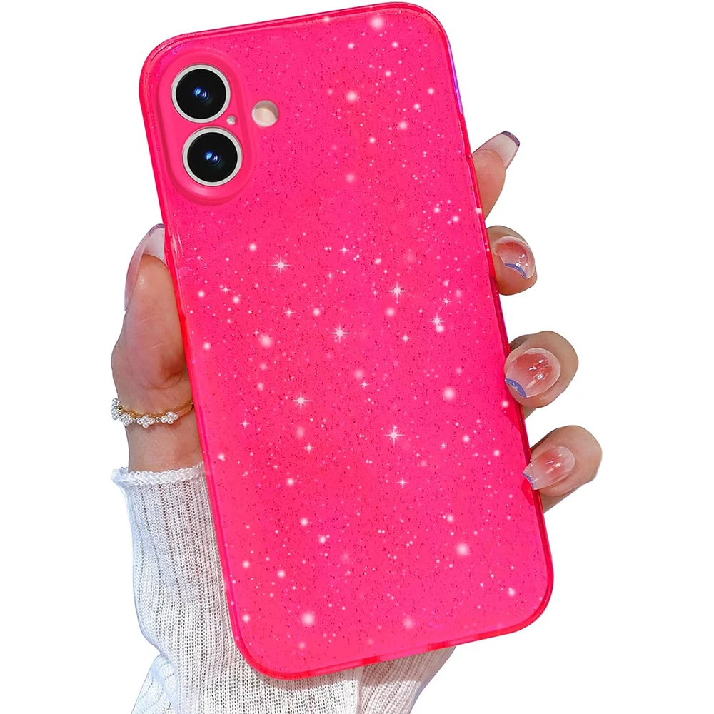 Hot Pink Rose Glitter Phone Case - Stylish Sparkle Cover