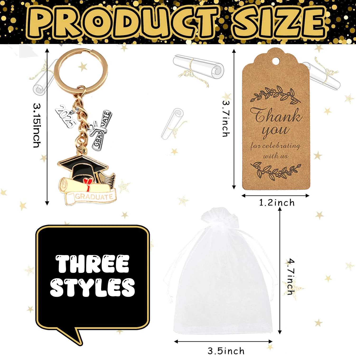thumbnail image 2 of Grad Keychains 2025 2025 Graduation Keychains By Dohara | Download Free STL Model Grad Caps 2 of 13