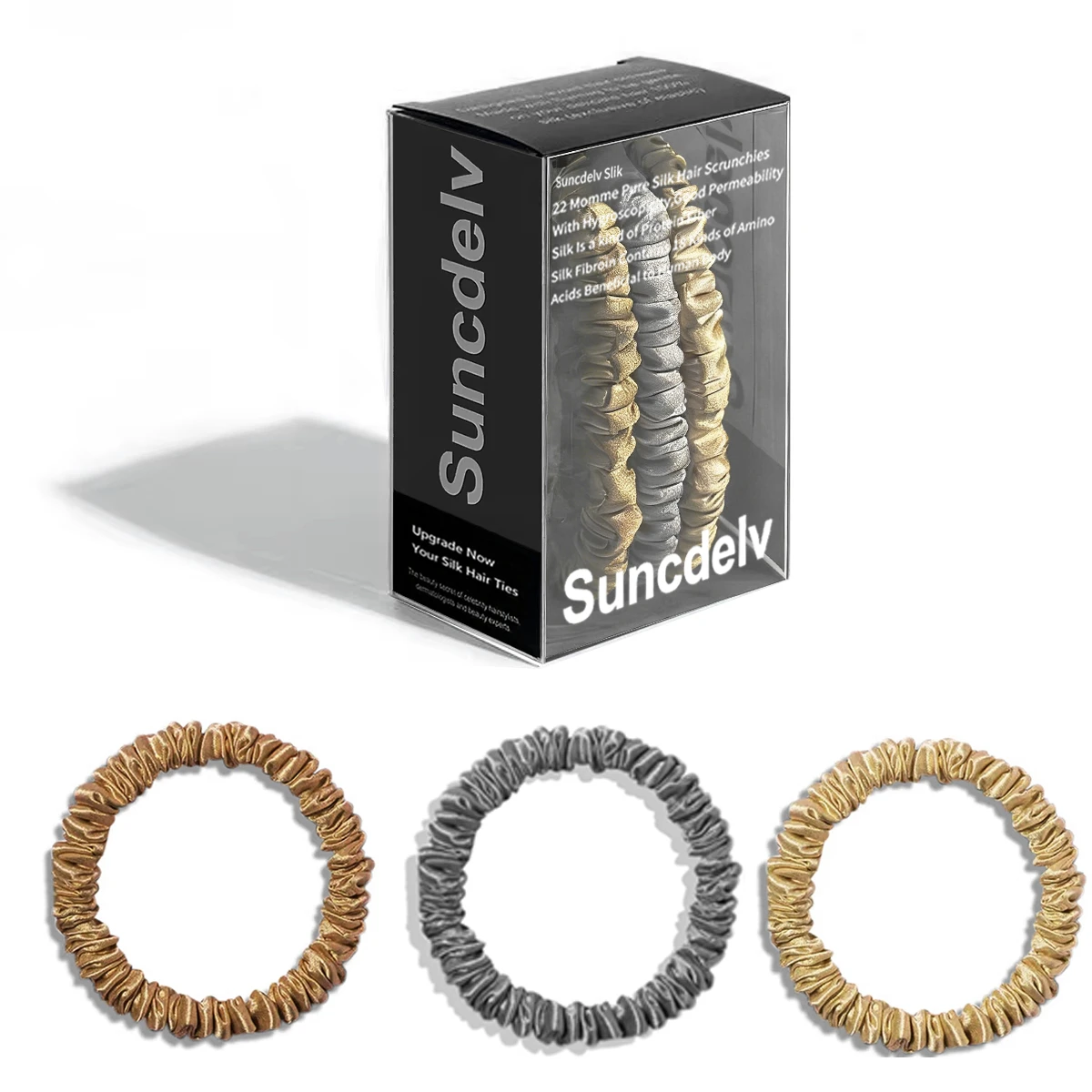 Luxurious Mulberry Silk Skinny Scrunchies Set – Anti-Crease, Gentle & Durable Hair Accessory