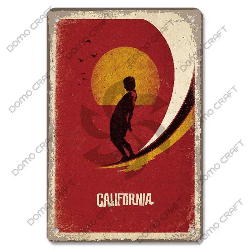 Targa in metallo con scritta Beach Surf, per casa, bar, pub, cucina, decorazione artistica da parete, stile vintage