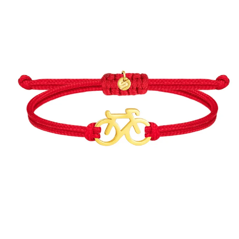 Trendy 2025 Pink Bicycle Pendant Sports Bracelet