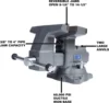 Reversible Bench Vise 8" Jaw Width 9-1/4" & 14-1/2" Jaw Opening, 4-3/4" Throat Dual lockdowns and a 360° swivel base 2