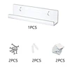 1 Set Clear Vinyl Record Shelf Wall Mount Holder Wall Acrylic Album Record Holder Display Your Daily LP For Home Decoration 6
