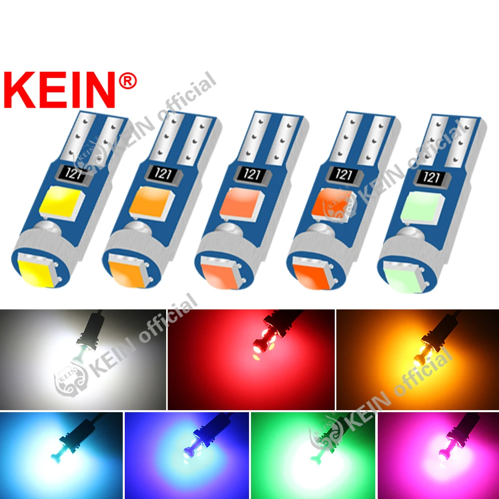 

KEIN 10PCS Meter Bulb T5 Led W3W Instrument Dash Lights 73 74 17 27 Signal Bulb Auto Interior Neo Wedge Dashboard Dash Side Lamp