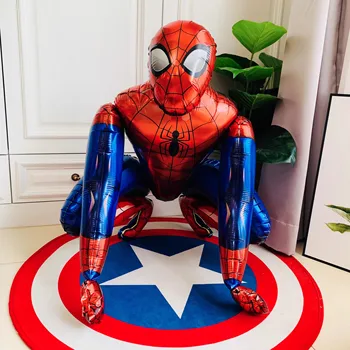 Ballon 3D Spiderman Iron Man, taille moyenne, pour enfant en bas âge, garçon, décoration de fête prénatale, anniversaire, ballons à Air gonflé 1