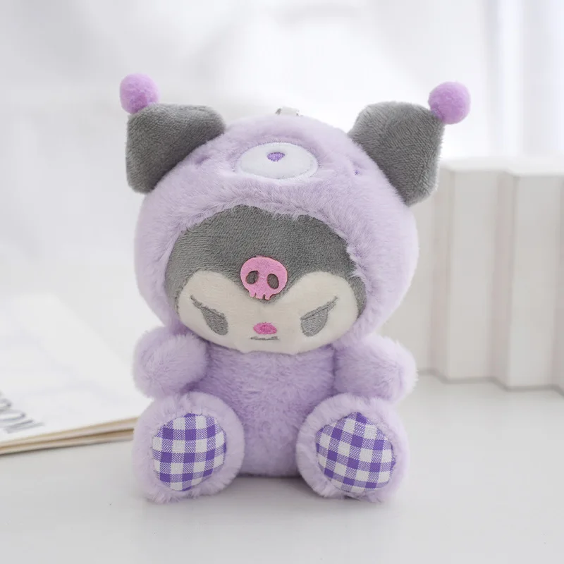 Sanrio  Purin Plush Anime 14CM Melody Cinnamoroll Kuromi Hello KittyKawaii Plushie KeyChain Bag Decoration Doll Kids Gift Toy 3