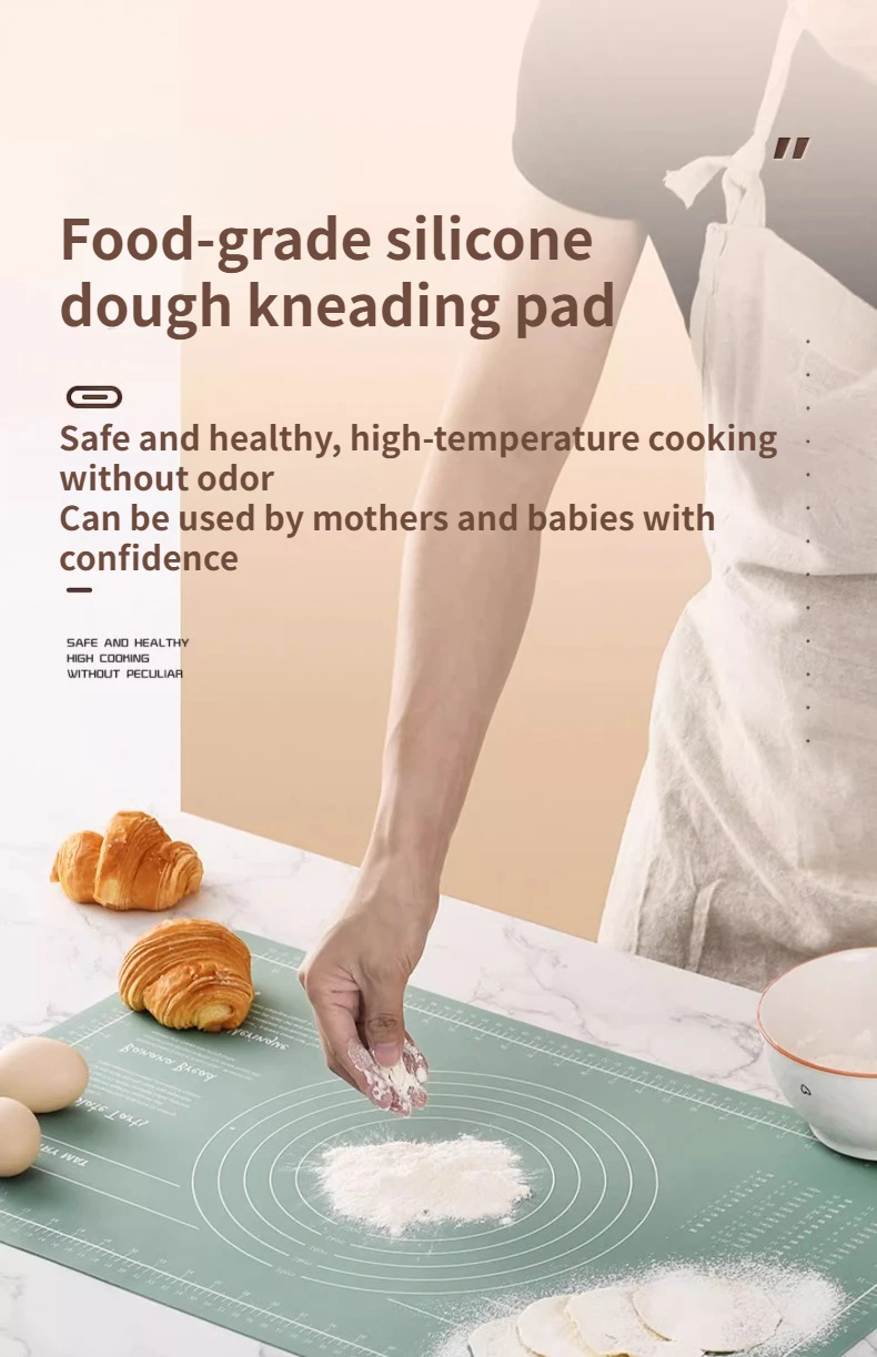Description Picture 2 of itemZackoo Silicone Kneading Pad Non-stick Rolling Pins Dough Mat Set Baking Tools Anti-Slip Pastry Boards for Pizza Pastry Bread