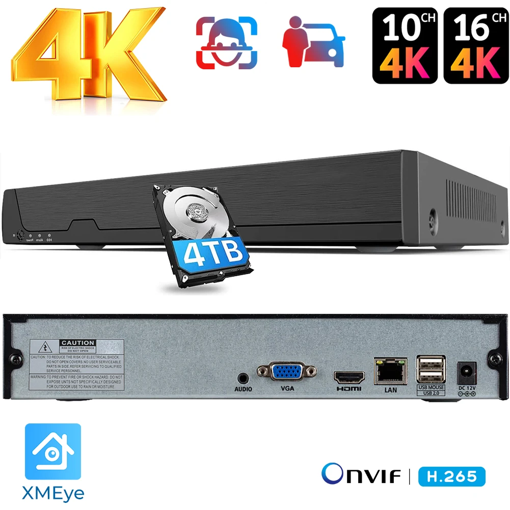 Сетевой-видеорегистратор-4k-16ch-nvr-h265-onvif-для-ip-камеры-1080p-3mp-4mp-5mp-8mp-xmeye-nvr-распознавание-лица-p2p-облачная-Запись-cctv