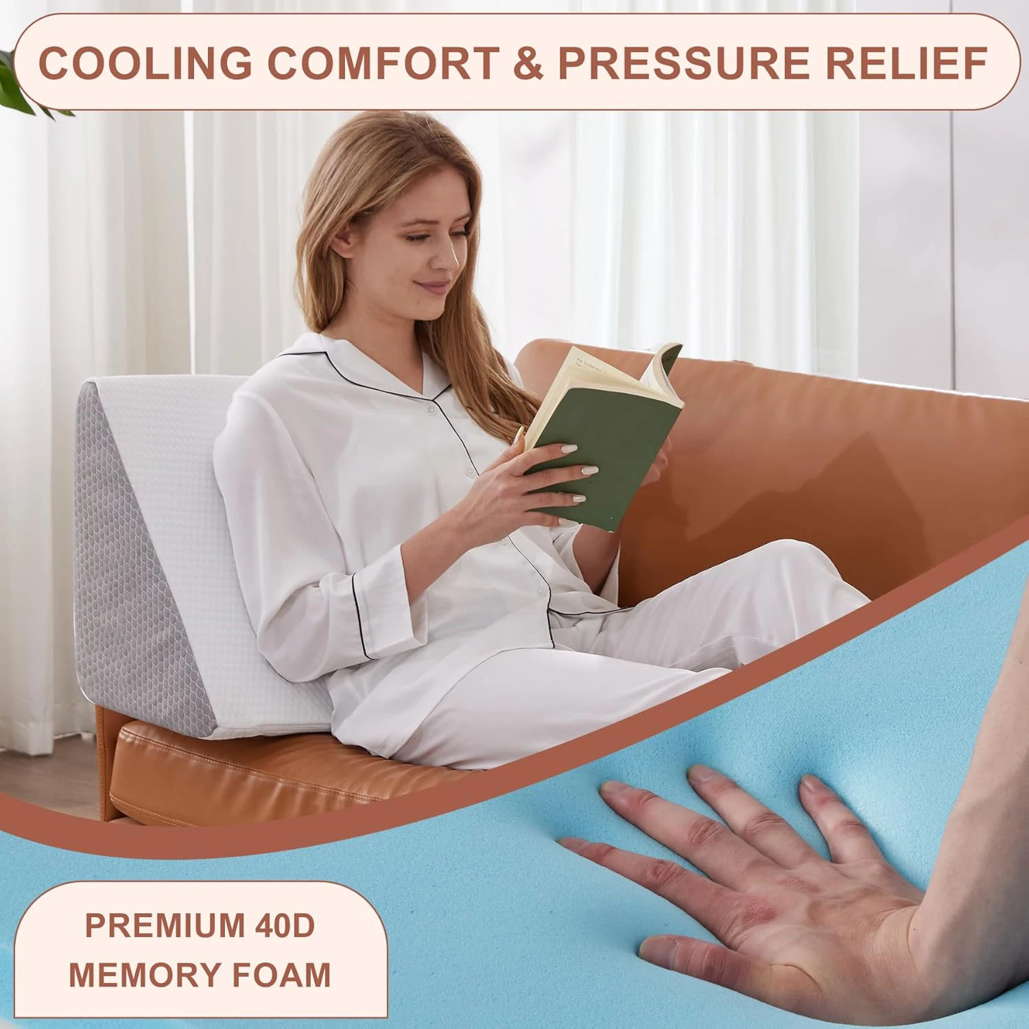 1 Pieces Wedge Pillow for Sleeping Body Positioners Turning Device Bedridden Leg and Knee Support Positioning Wedge Back Pillow BEST SELLERS