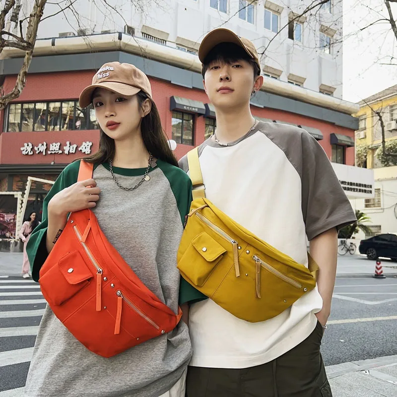 Casual Nylon Crossbody Bag Outdoors Large Capacity Chest Bag Street Trend  Students Shoulder Bag Designer Unisex Waist Bags Purse