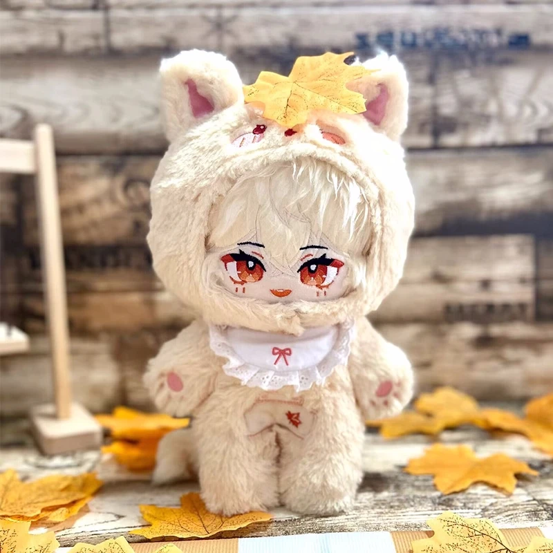 

Anime Genshin Impact Kaedehara Kazuha Cat Jumpsuit ver. 20cm Change Clothes Plush Doll Toys Soft Stuffed Plushie a5916