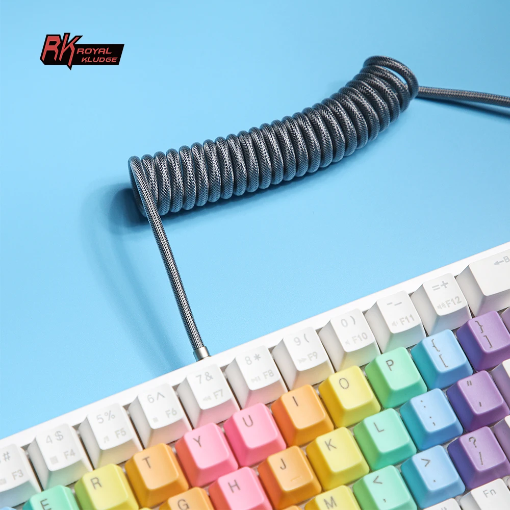 RK ROYAL KLUDGE RK61 60% Mechanical Keyboard with Coiled Cable