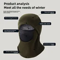 Зимняя велосипедная мотоциклетная теплая шапка, маска для лица 2-в-1, ветрозащитные морозостойкие шапочки Skullies для мужчин и женщин — изображение 2