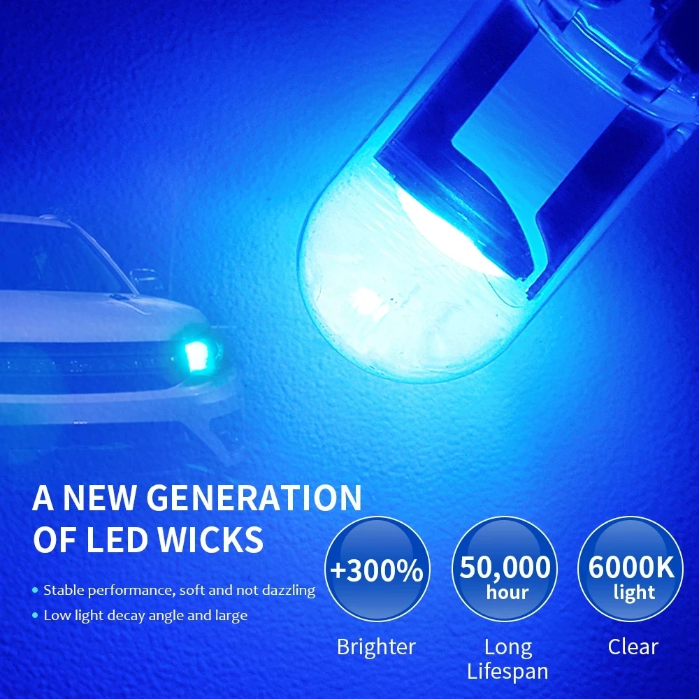 ڵ LED ĵ  COB 6000k    Ŀ,  ̼ ÷Ʈ , 168 194 192, ȭƮ, , , 10X T10 W5W
