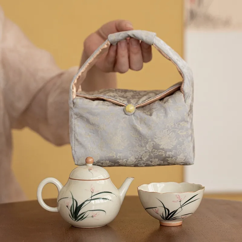 Chinese Tea Bag Tea Cup/Tea Pot Storage Bag Set Portable Storage Cup Cloth For 1 Teapot 1 Cup Cozies LF391