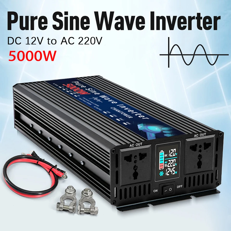 カーインバーターDC 12VからAC 110V、純粋な正弦波電力インバーターピークパワー5000W、DCからACコンバーターのための 5000W/7500W パワーインバーター 12V/24V/48V/60V DC から 110V/220V AC コンバーター 修正 Inverter