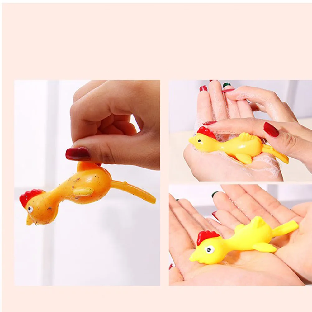 10pcs 새총 치킨 장난감 창의적인 비행 칠면조 장난감 신축성 있는 재미있는 치킨 장난감 어린이를위한 부활절 파티 활동 A