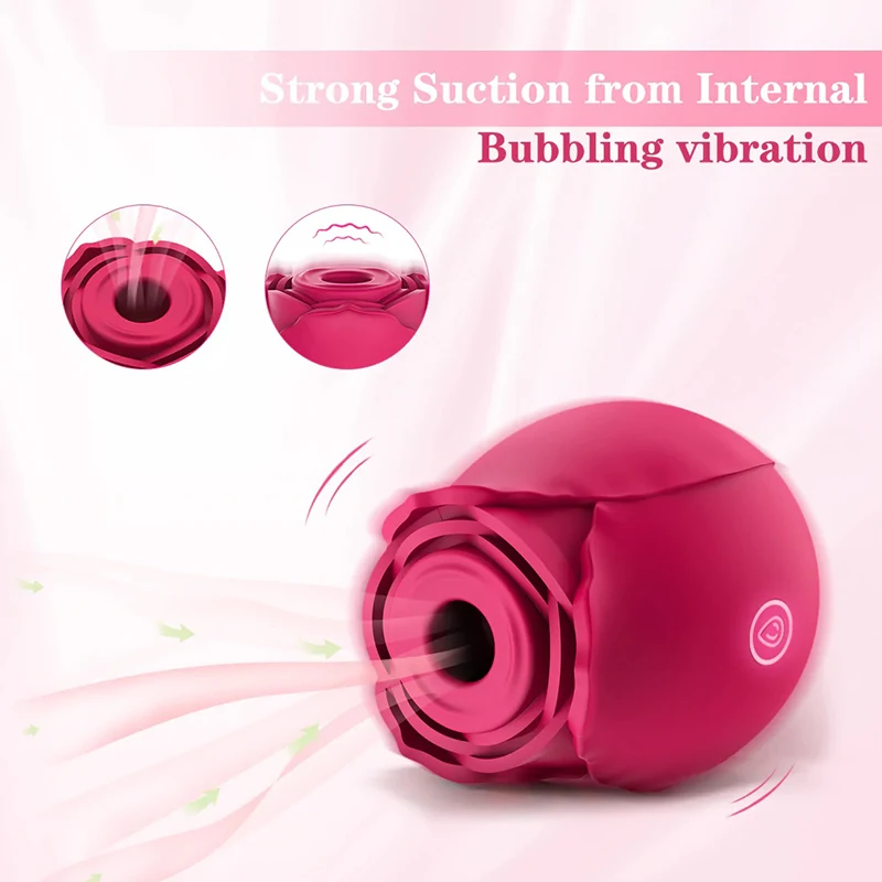 Rose Vacuum Sucking Vibrator Vagina Intimate Nipple Sucker Oral Licking Clitoris Stimulation Sex Toy for Female Adults