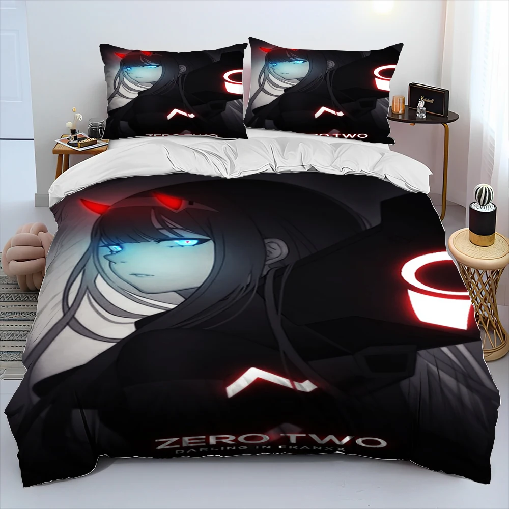 Zero Two DARLING In The FRANXX Anime Comforter Bedding Set,Duvet
