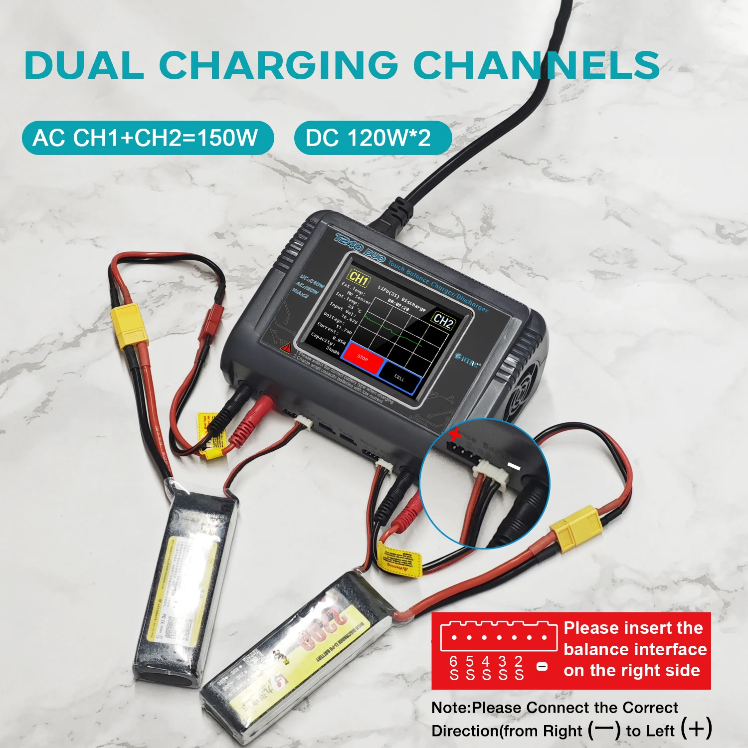 HTRC T240 DUO バランス充電器 HTRC T240 DUO Multi-Charger/Discharger for LiPo LiHV LiFe