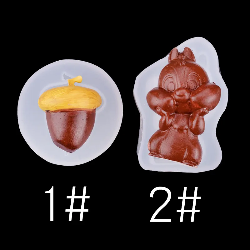 Chinchilla Hamster ACORN Silicone Mold Squirrel Aromatherapy Plaster