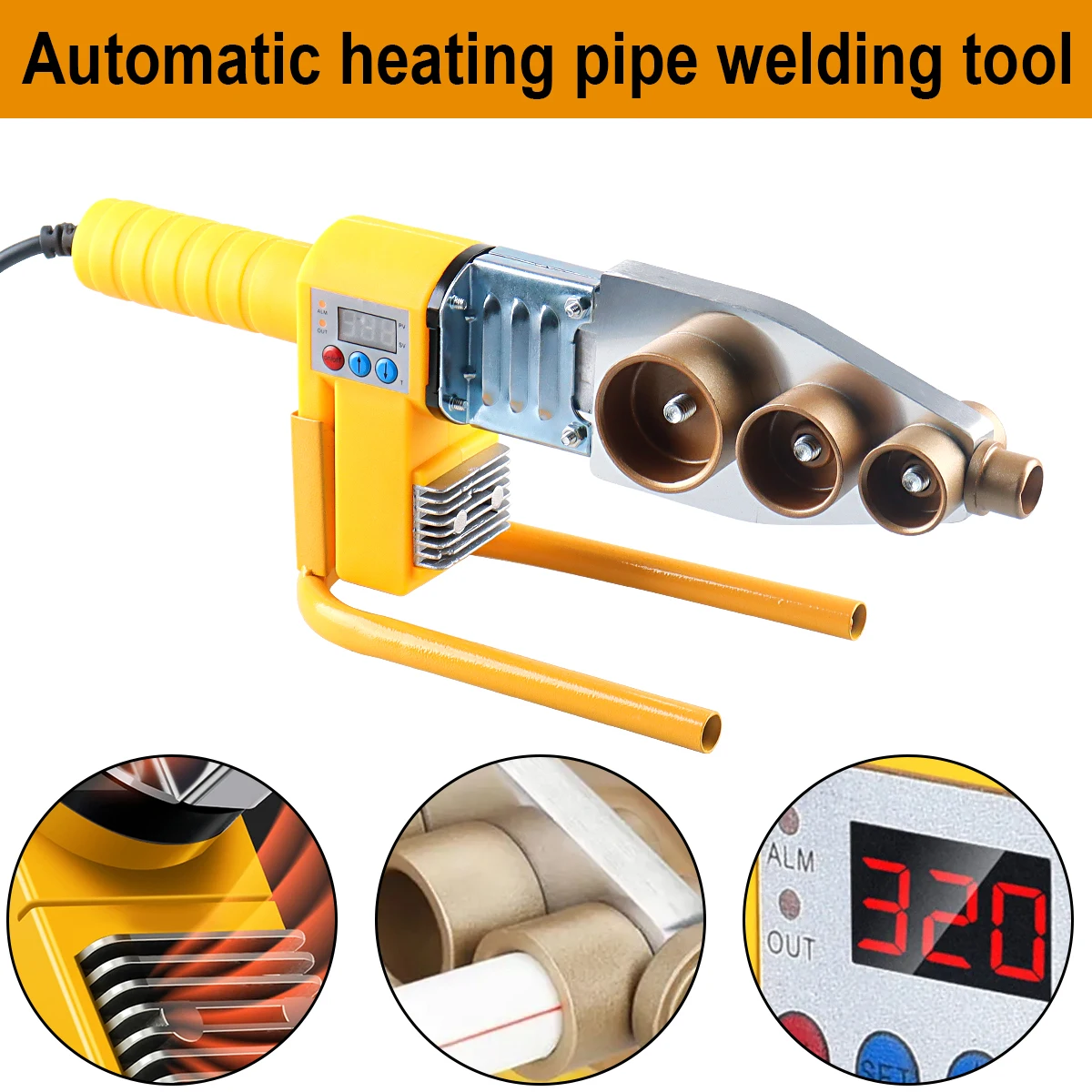 1000W/800W Pipe Welding Machine Pipe Soldering Iron Plastic Welding PP/PPR/PB/PE Tube Heating Hot Melt Tool 63/32 Types