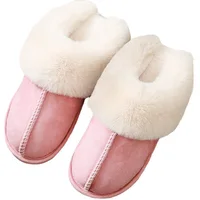 Winter Warm Cotton Slippers Women Men Home Shoes Furry Non-slip Indoor Slides Bedroom Couple Slippers Plush Female Shoes - Image 4