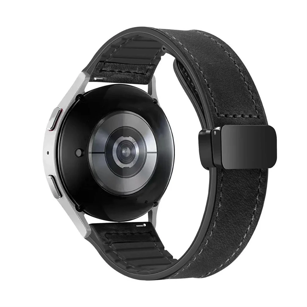 Elegant Magnetic Leather Silicone Strap - Premium 20/22mm Bracelet Band
