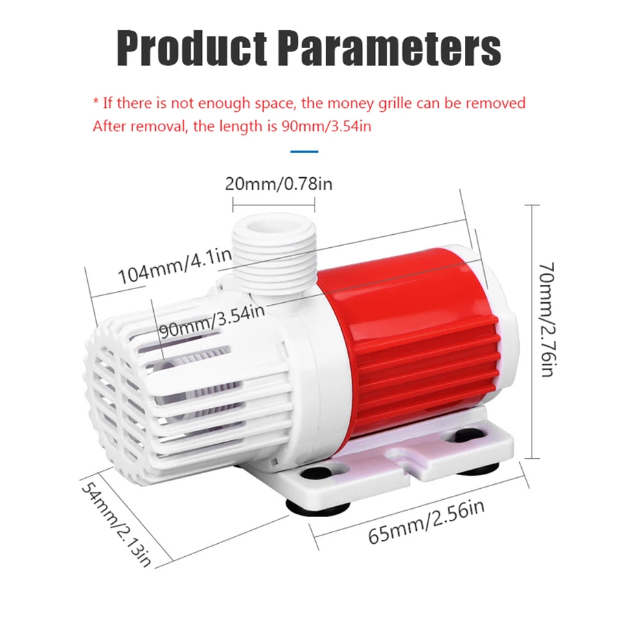 Water Pump 1pc DC 12V Brushless Submersible with 5.5DC Female Plug for Aquarium and Fish Tank