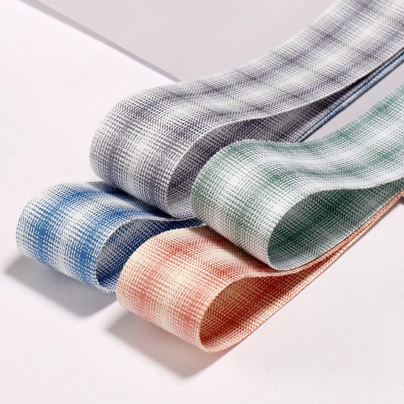 

Woven Gingham Checkered Ribbon 25mm Cotton Polyester Double-sided Lattice Fabric DIY Handmade Bow Hair Ornament Packing Ukraine